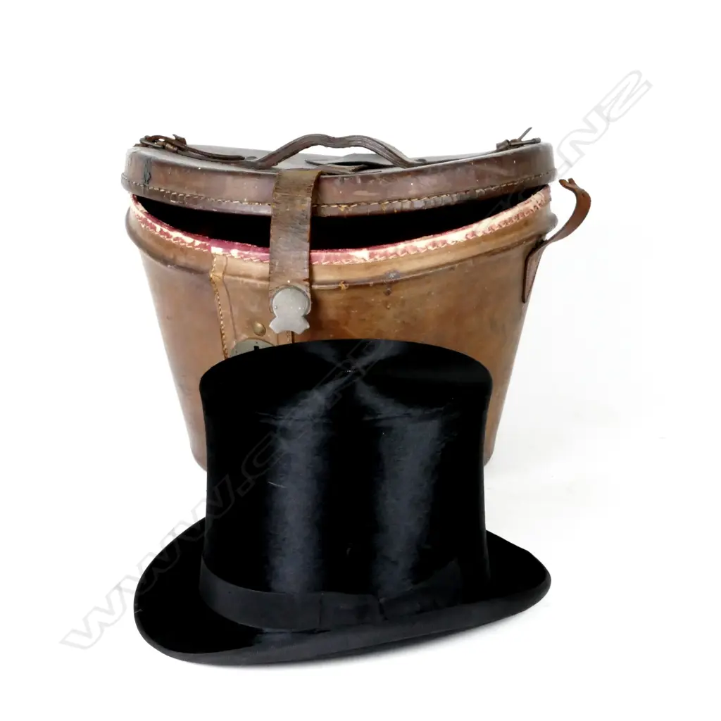 A Victorian black sealskin top hat Image 1++