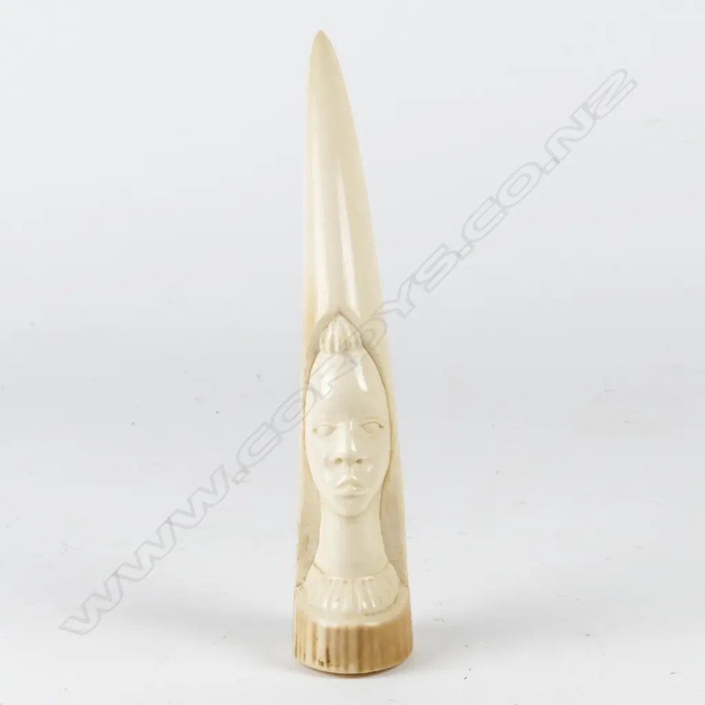 An African ivory carved tusk Image 1++