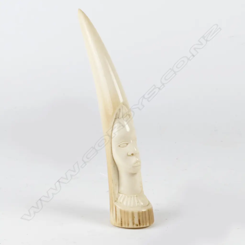An African ivory carved tusk Image 1++