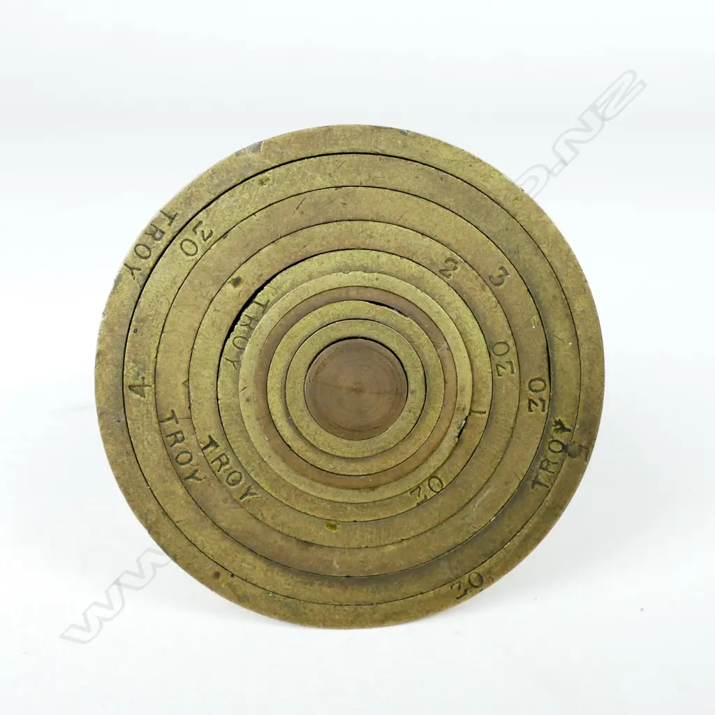 A set of brass Troy bucket weights Image 1++