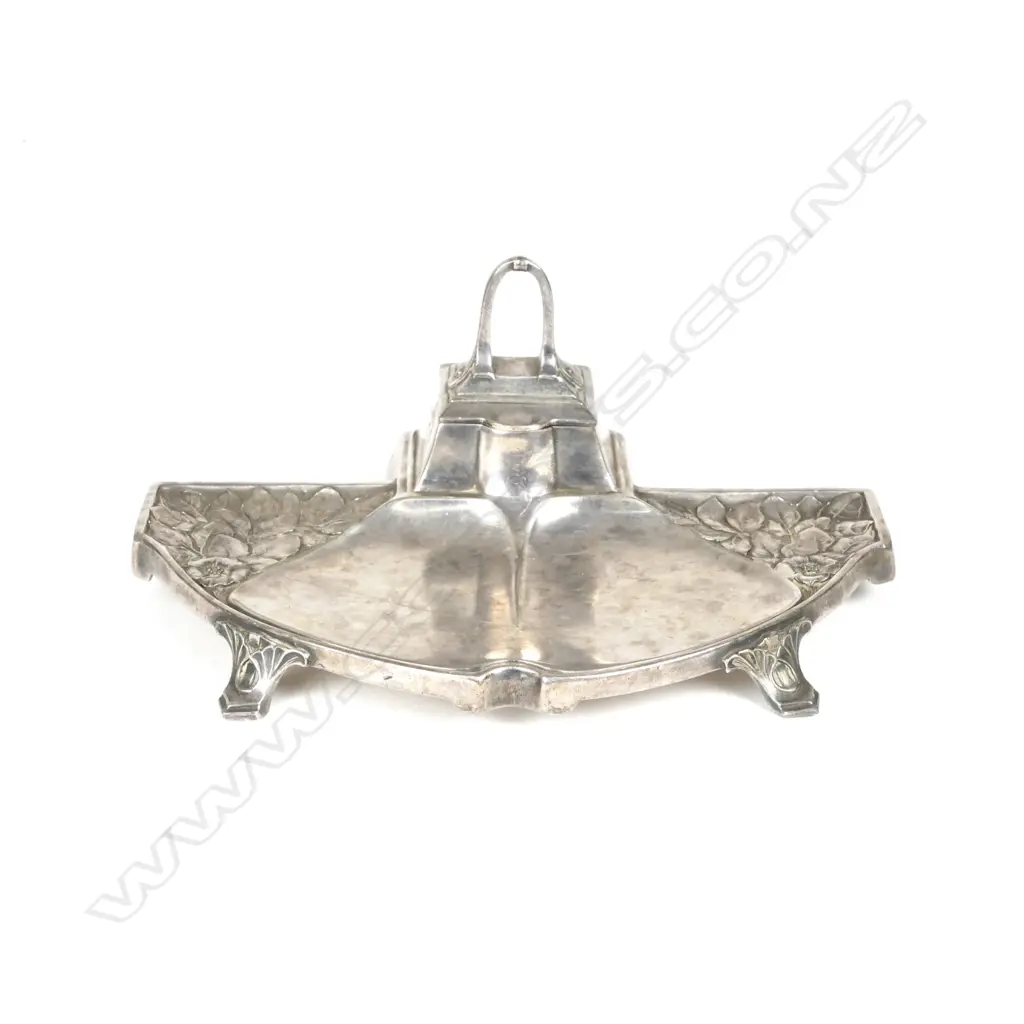 An Art Nouveau Kayser silver plated inkstand Image 1++
