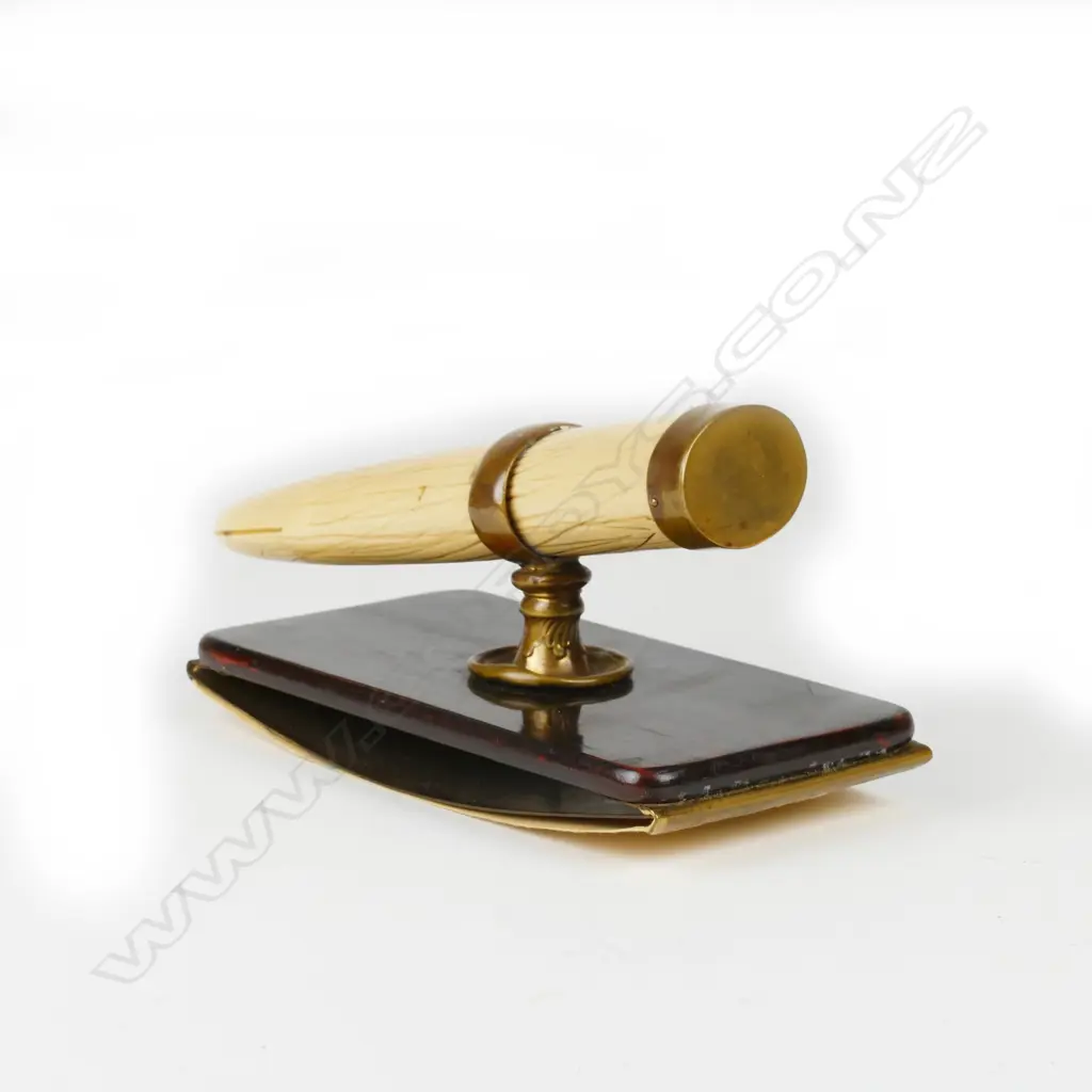ROLLER BLOTTER w FAUX WHALE TOOTH HANDLE. Image 1++