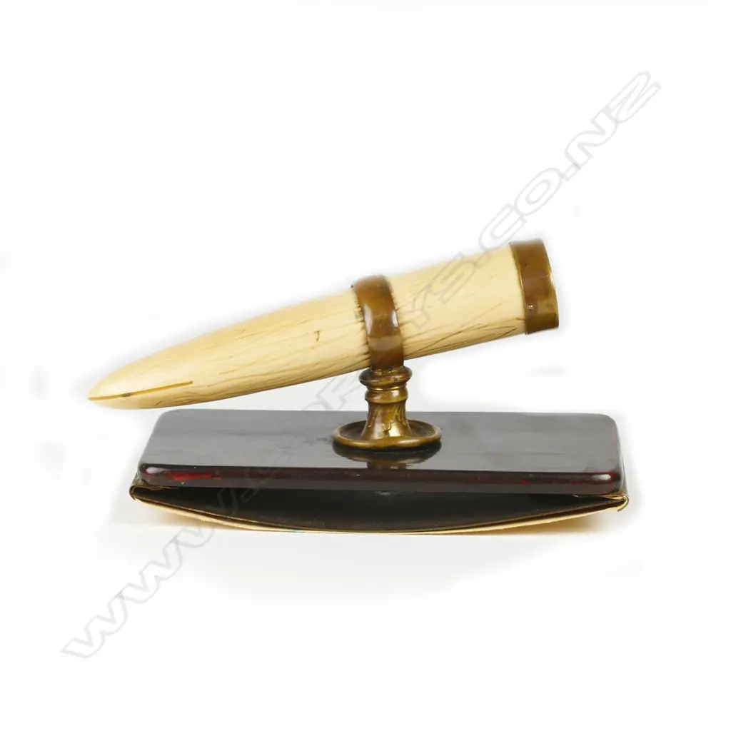 ROLLER BLOTTER w FAUX WHALE TOOTH HANDLE. Image 1++
