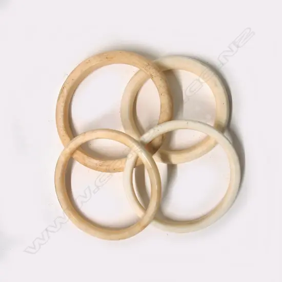 Four old Solomon Islands currency shell bangles