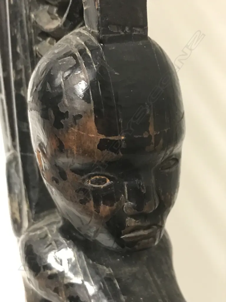 An old Maori carved waka stern post Image 1++