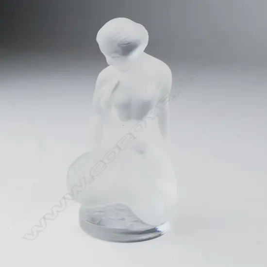 A Lalique frosted glass paperweight