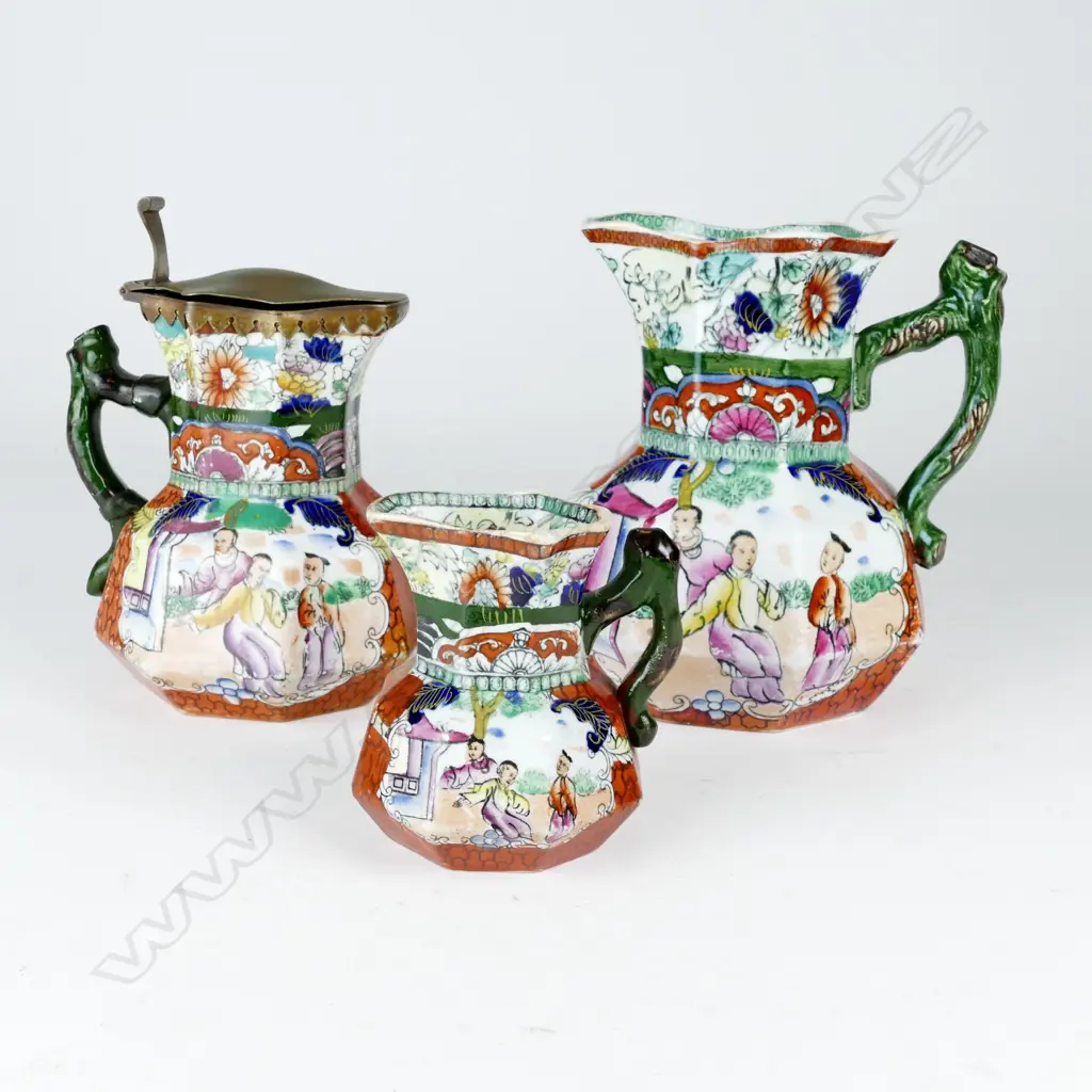 Three Mason's Ironstone octagonal jugs Image 1++