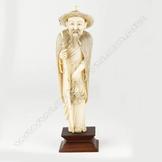 A Chinese ivory figure 'The Honest Fisherman'