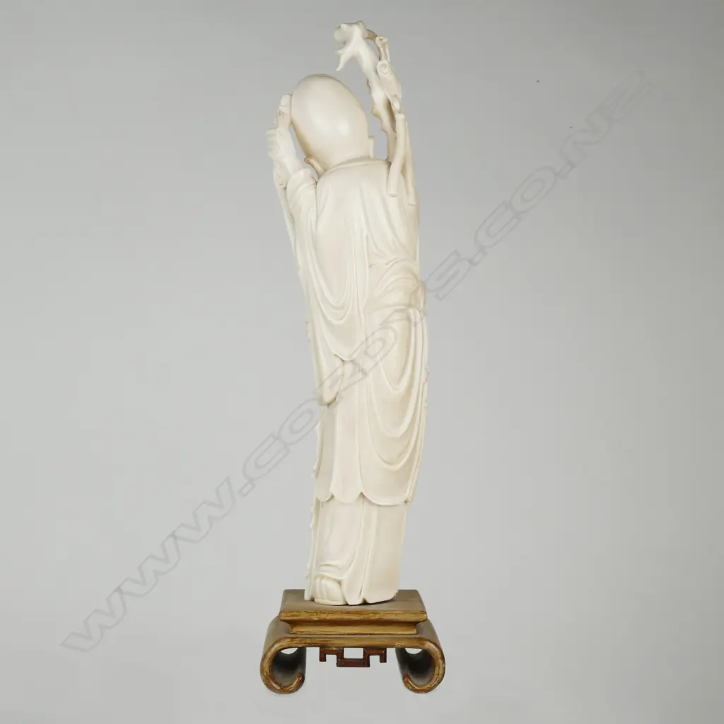 An exuberantly carved Chinese ivory figure of Shou Lao Image 1++