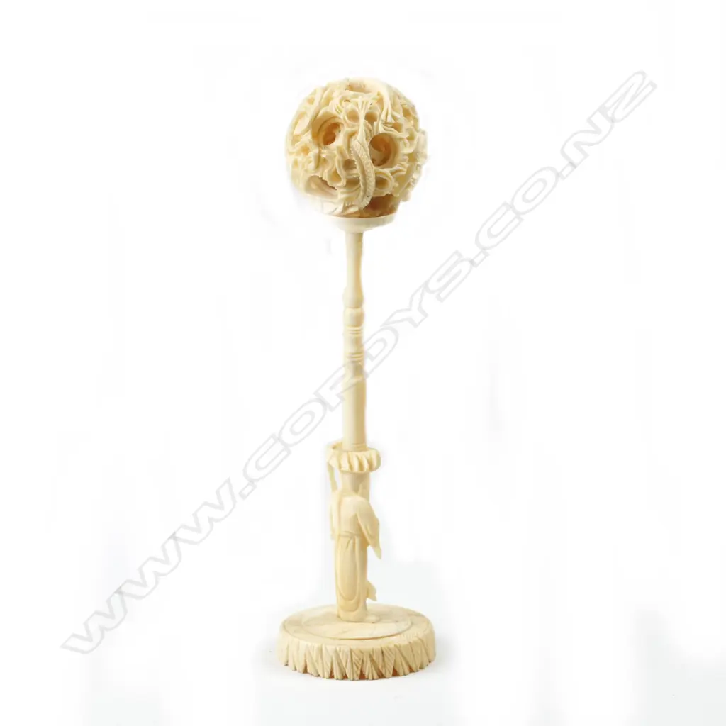A carved ivory Chinese puzzle ball Image 1++