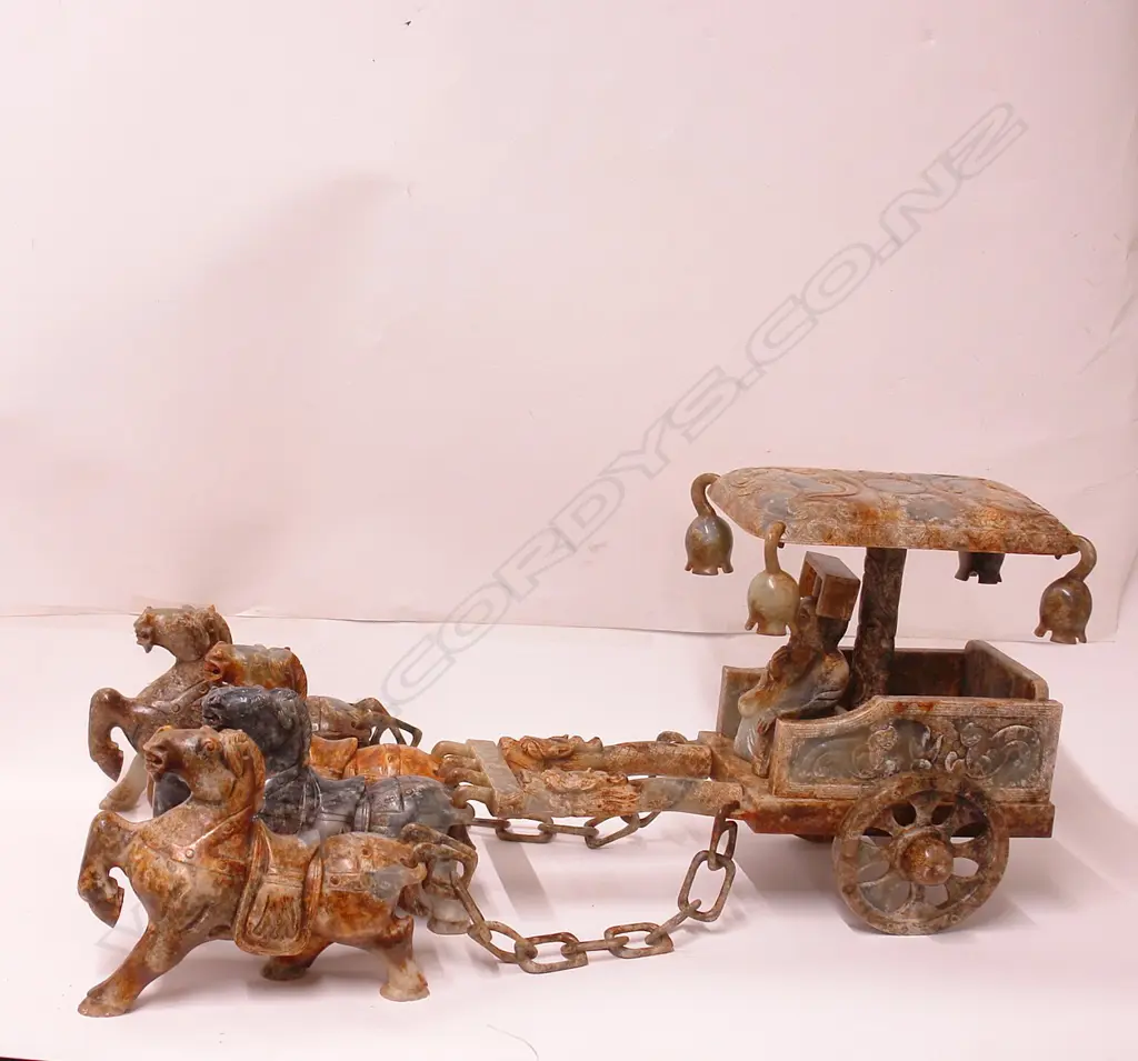 An impressive Chinese carved soapstone group Image 1++