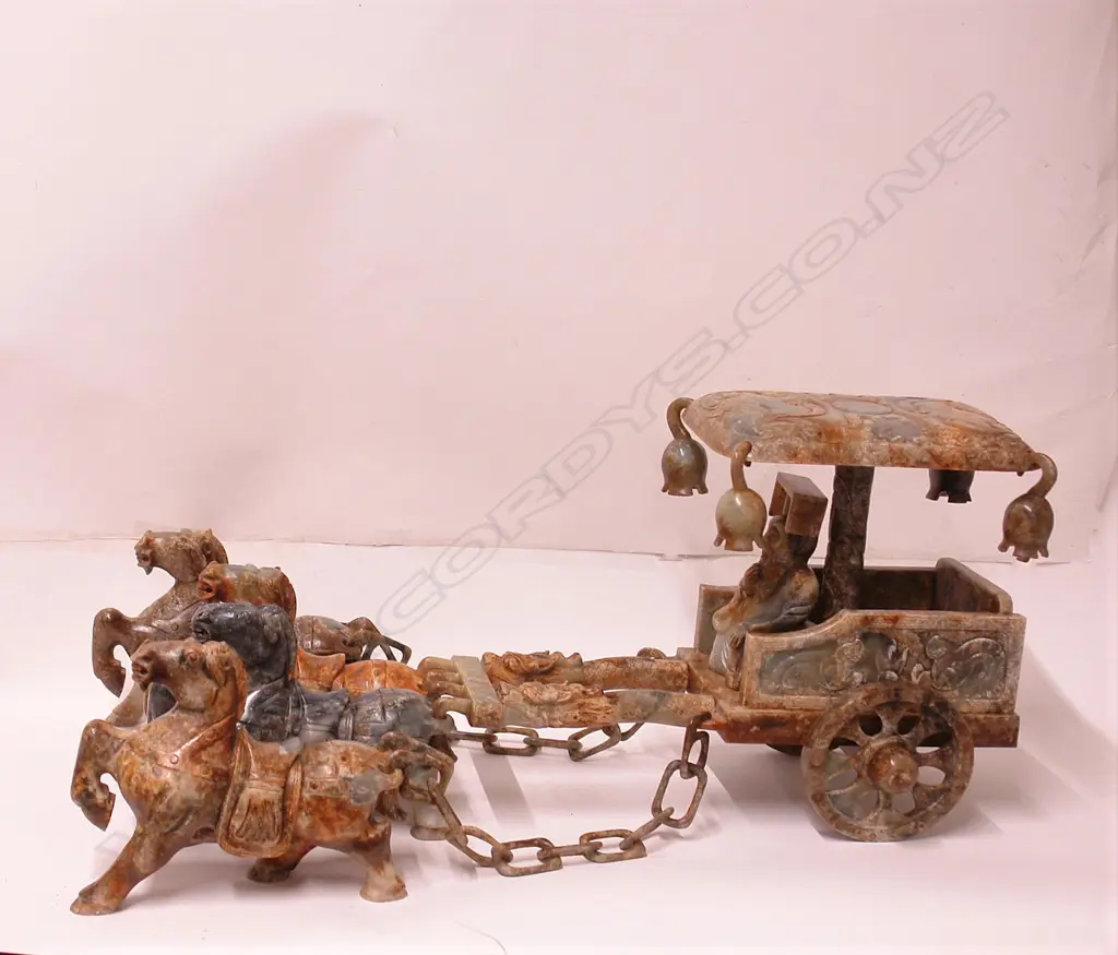 An impressive Chinese carved soapstone group Image 1++