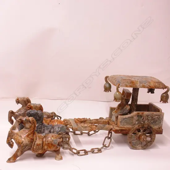 An impressive Chinese carved soapstone group