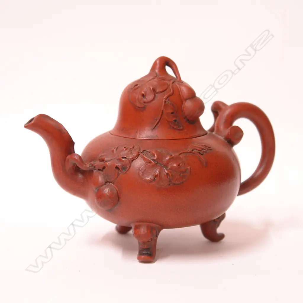 A Chinese Yixing melon form teapot Image 1++