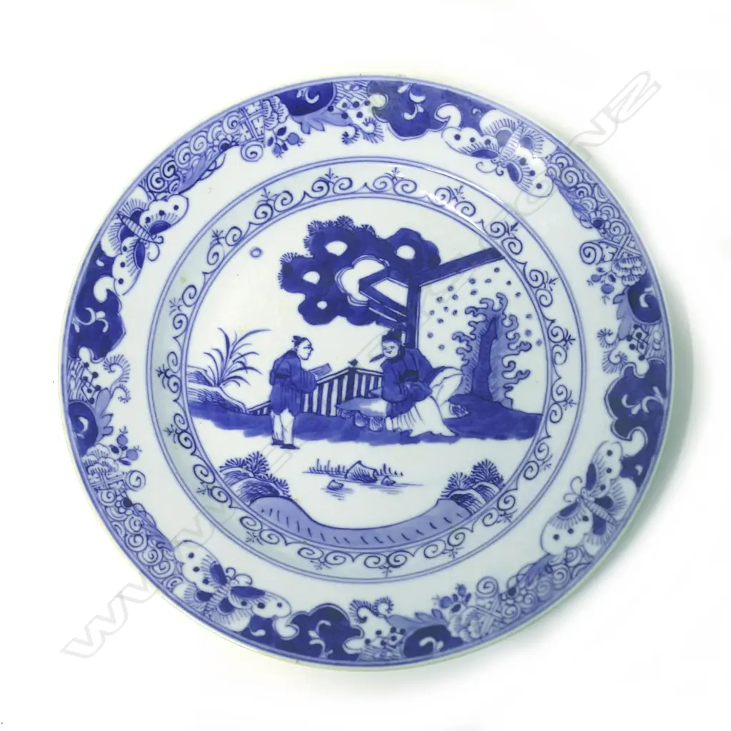 A Chinese export blue and white plate Image 1++