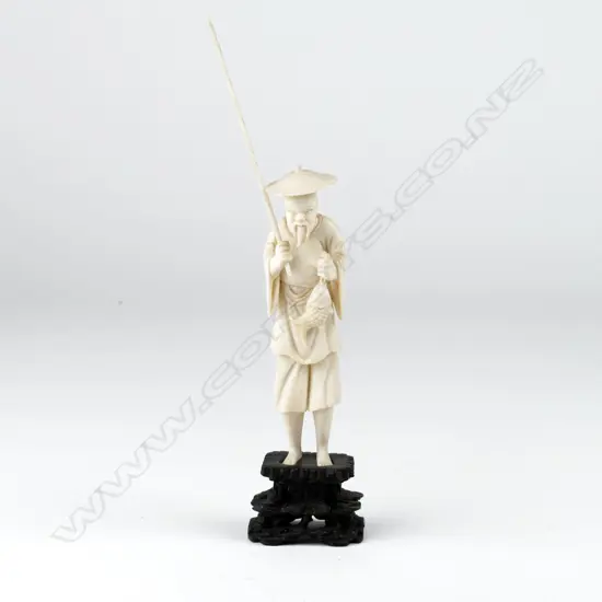 A carved ivory figure of a Burmese dancer