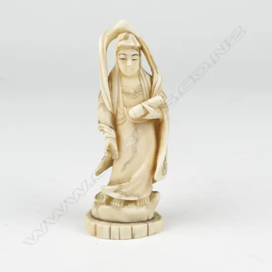 A Japanese marine ivory carving of Kannon