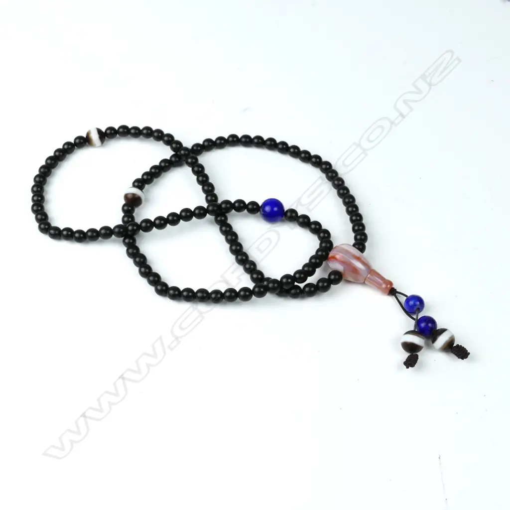 A Chinese zitan wood mala bead necklace Image 1++