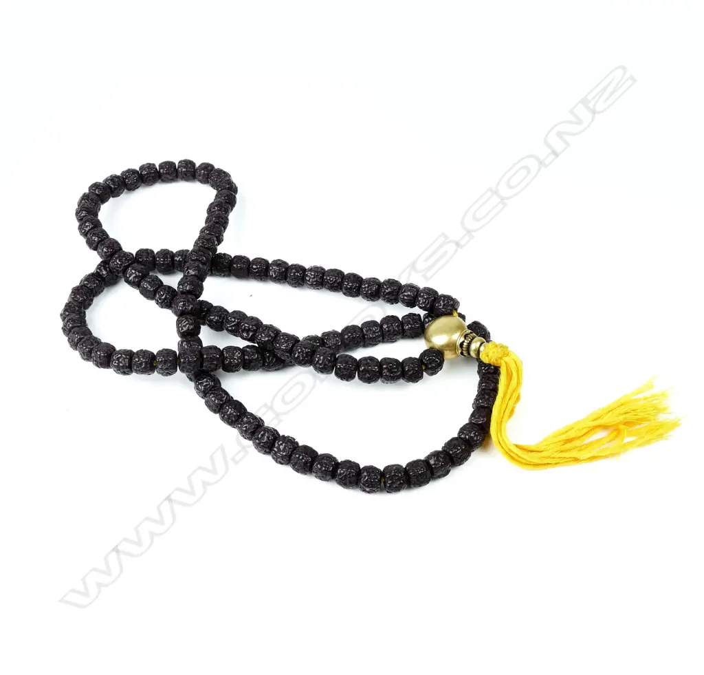 A long rudraksha seed mala bead necklace Image 1++