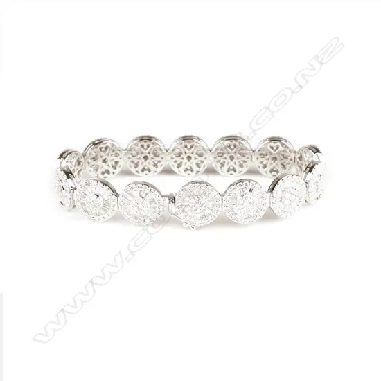 An impressive 18ct. white gold and diamond bracelet