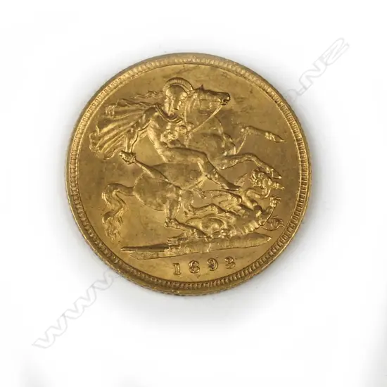 An 1893 gold half-sovereign
