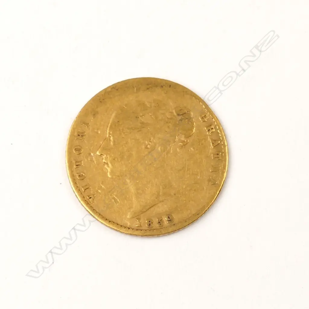 An 1859 gold half-sovereign Image 1++