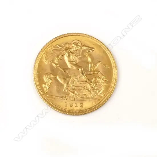 A 1912 gold half-sovereign