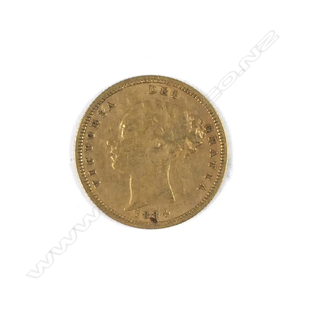 An 1884 gold half-sovereign Image 1++