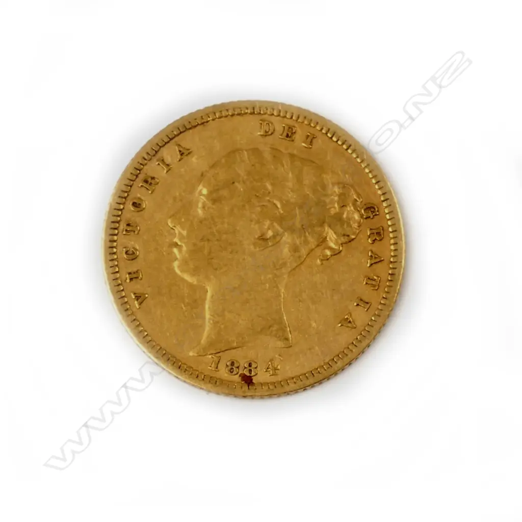 An 1884 gold half-sovereign Image 1++