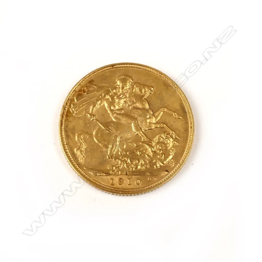 A 1910 gold full sovereign Image 1++