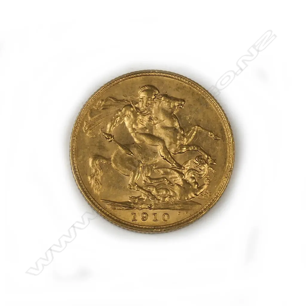 A 1910 gold full sovereign Image 1++