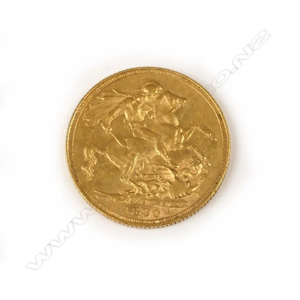 An 1890 gold full sovereign Image 1++