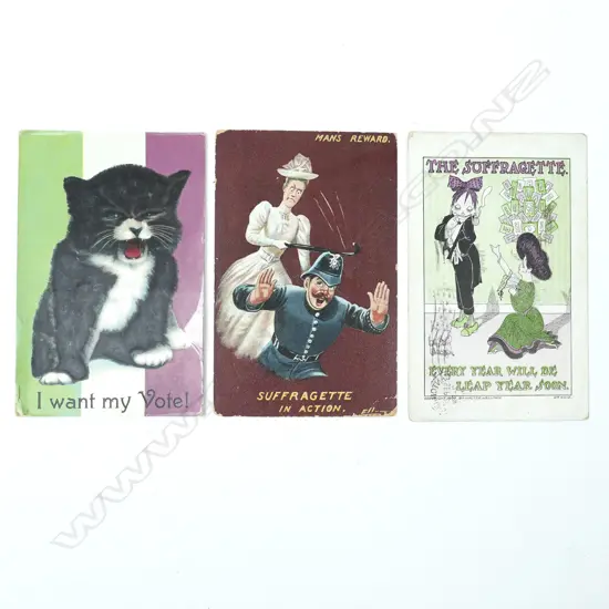 Three period Suffragette postcards