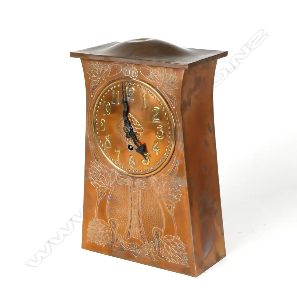 A copper Arts & Crafts mantel clock Image 1++