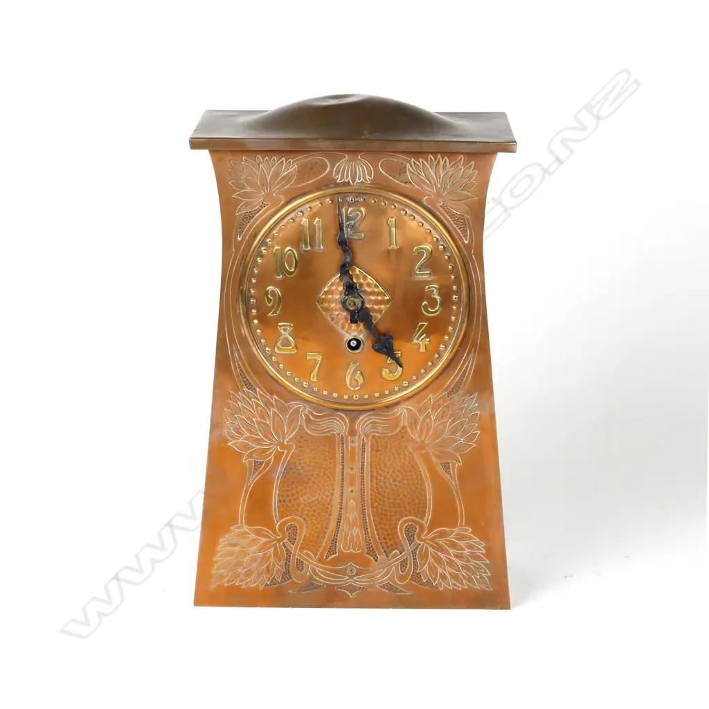 A copper Arts & Crafts mantel clock Image 1++