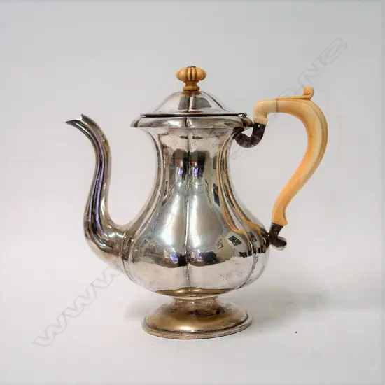 A 19thC Austrian silver coffee pot