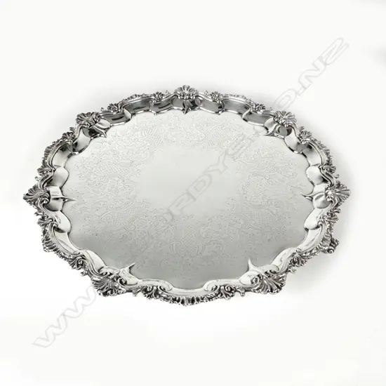 A large heavy and impression George III silver salver