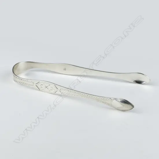 A pair of George III silver sugar tongs