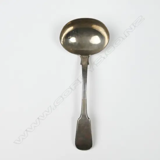 A silver ladle