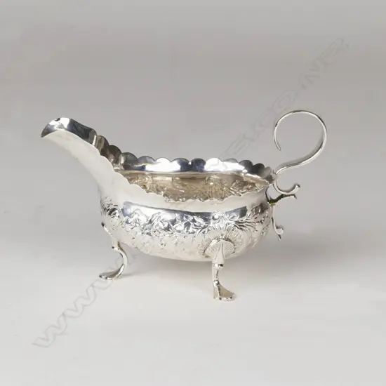 A George III silver sauce boat