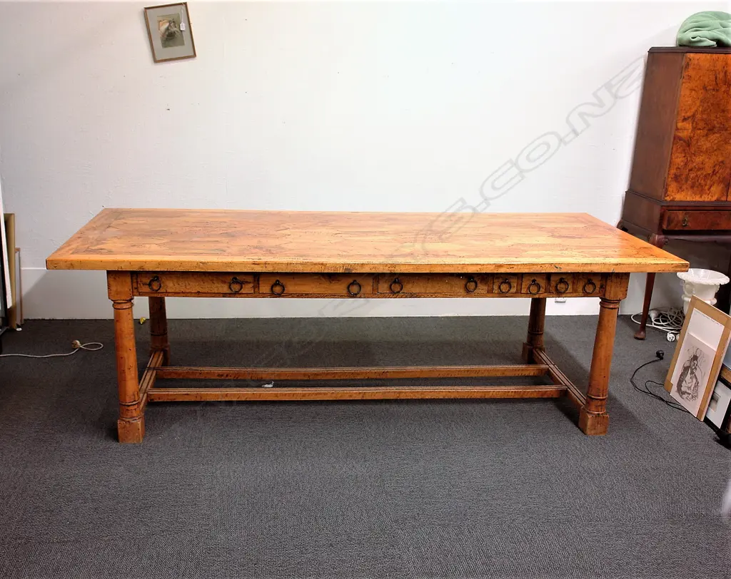 A French antique style refectory dining table Image 1++