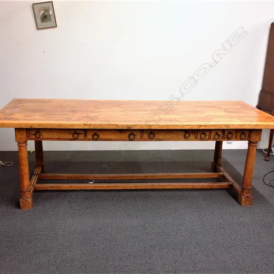 A French antique style refectory dining table