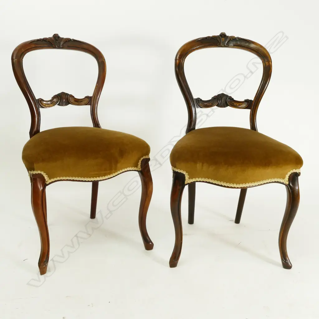 Eight Victorian mahogany balloon back chairs Image 1++
