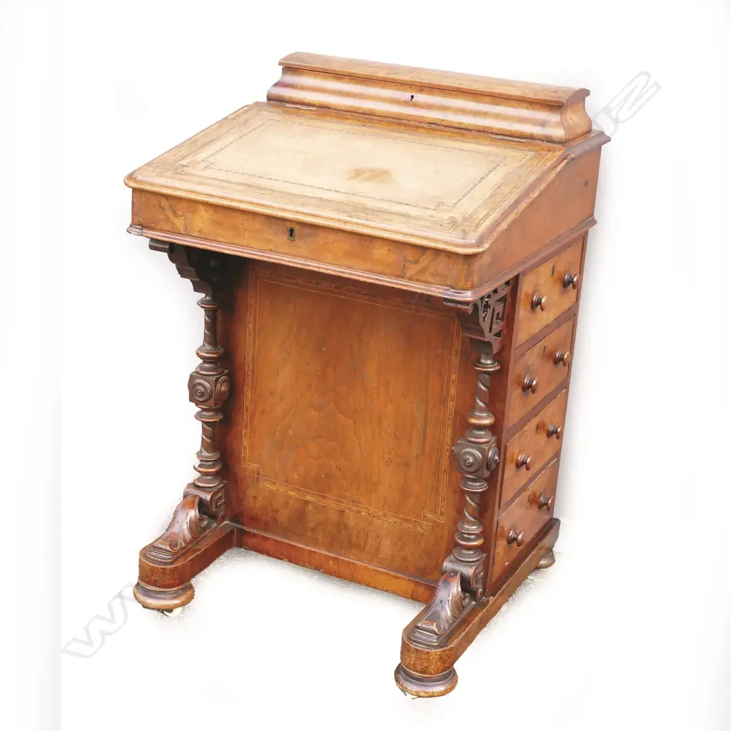 A Victorian walnut davenport Image 1++