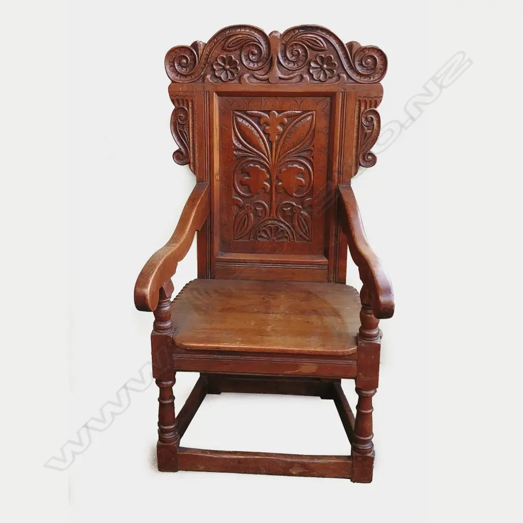 A Victorian oak elbow chair Image 1++