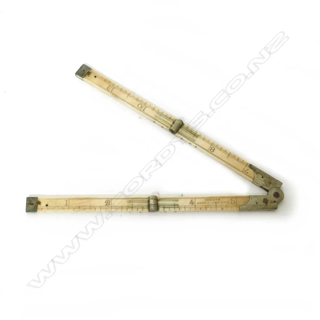 A Victorian architect's four-fold ivory 12" rule Image 1++
