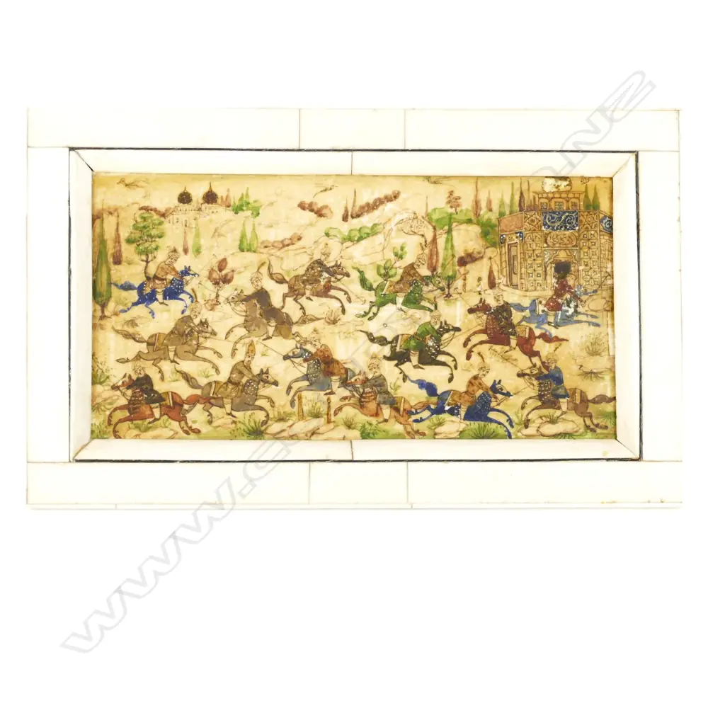 A hand painted Islamic scene on ivory Image 1++
