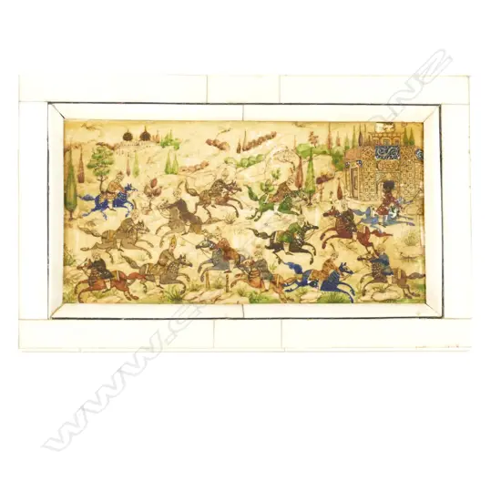 A hand painted Islamic scene on ivory
