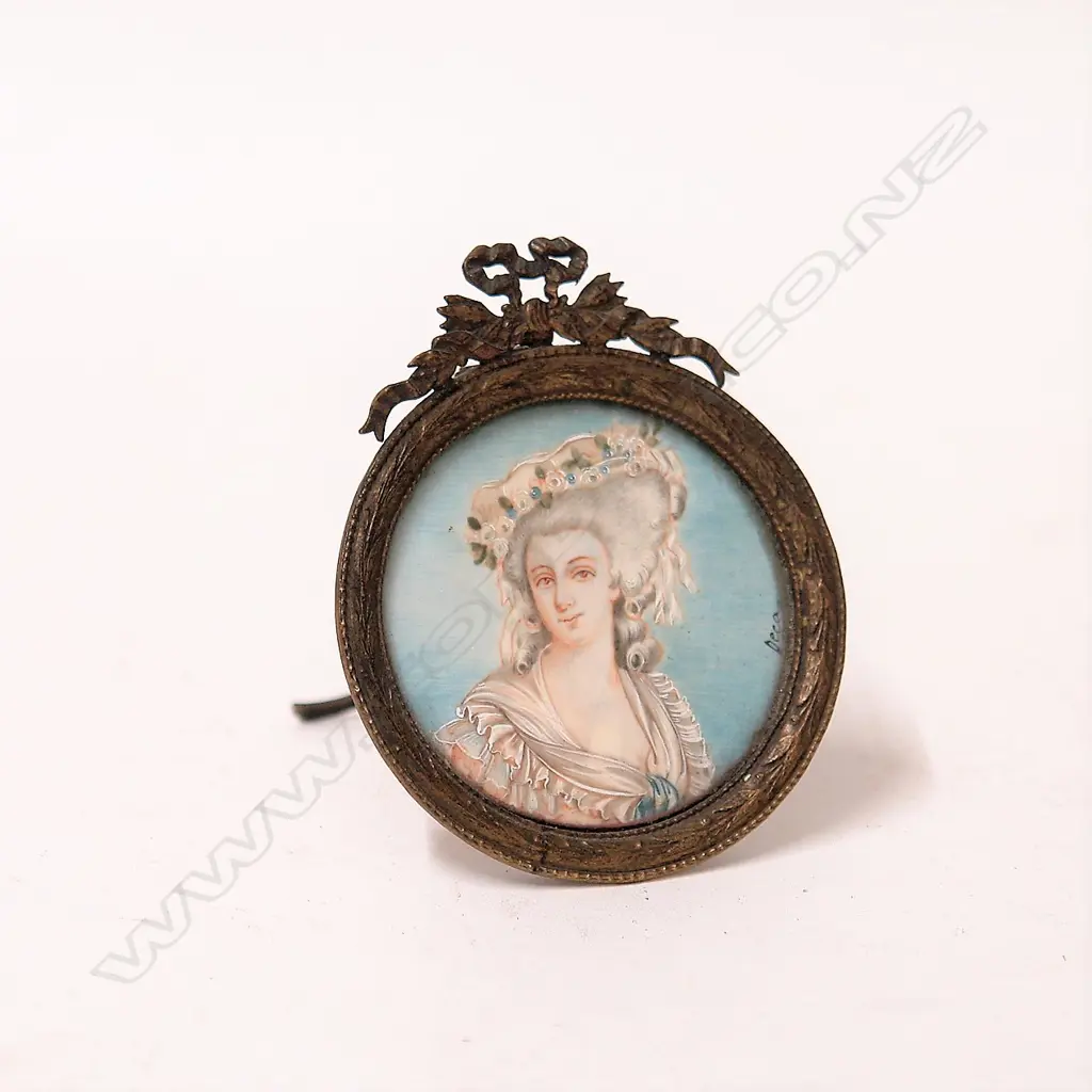 An old portrait miniature of a classical woman Image 1++