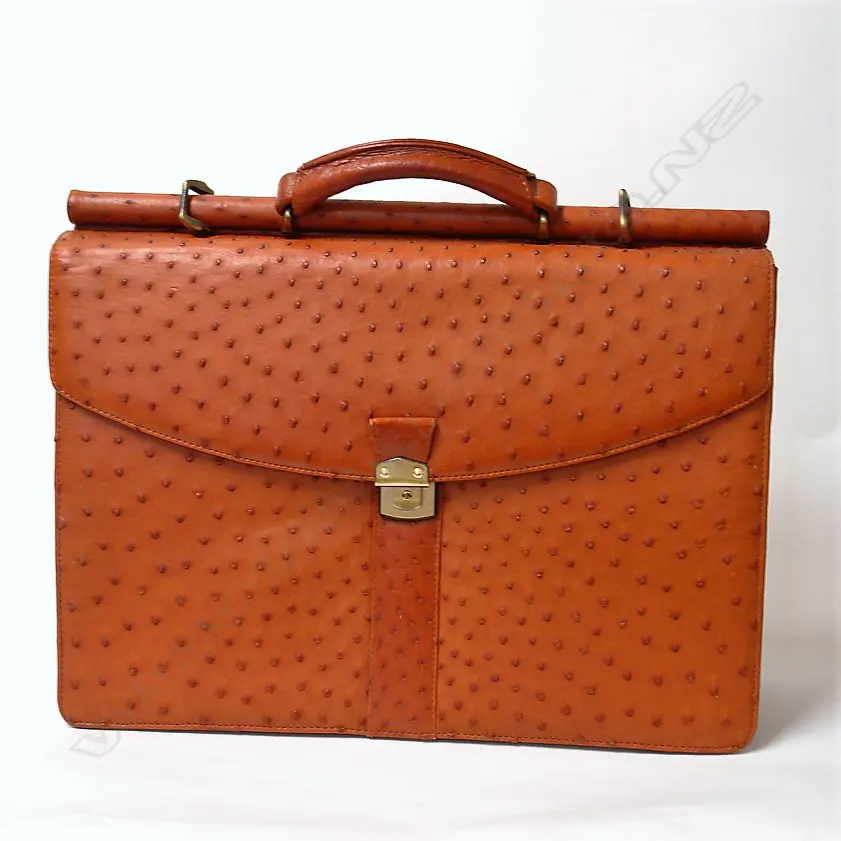 A modern N.Z. made ostrich leather briefcase Image 1++
